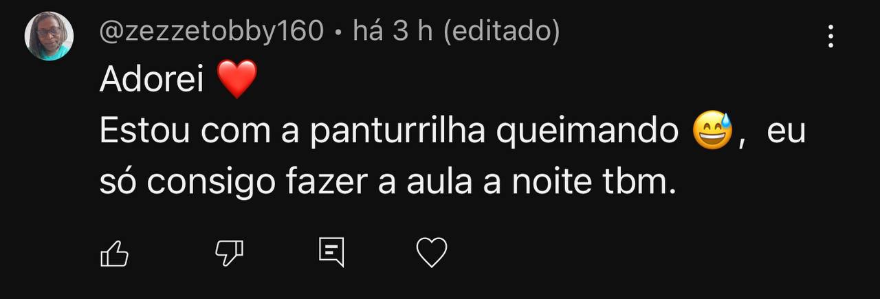 Print: @zezzetobby160 — Adorei! Estou com a panturrilha queimando.
